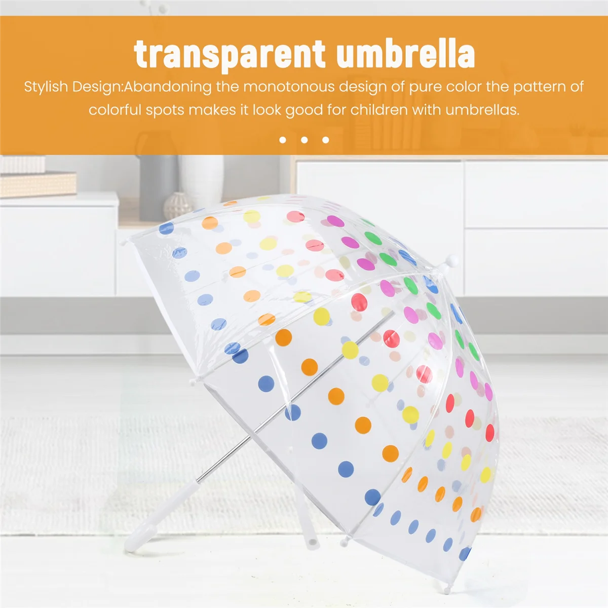 Kid's Clear Bubble Umbrella Men's and Women's Children's Umbrellas Transparent Long Handle Fashion Umbrella