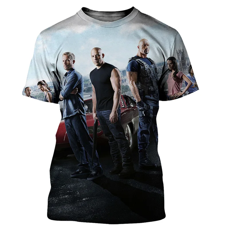 TShirt Hot Movies Fast And Furious 3D Print Boys Girls Unisex Streetwear Casual Fashion T Shirt Harajuku Tees Tops Kids Clothing