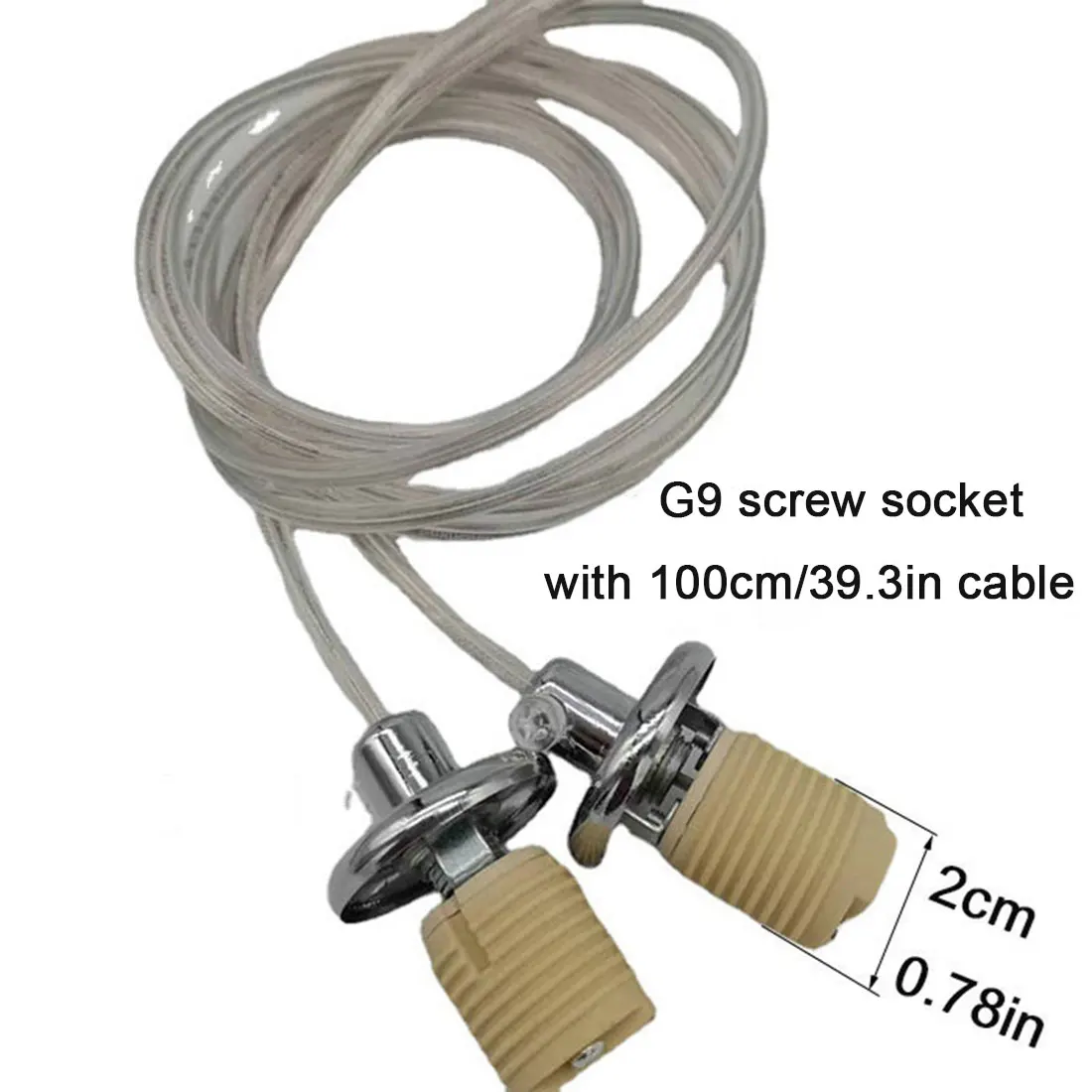 1/5/10/20pcs Pack G9 Ceramic Lamp Thread Holder Ceramic G-9 Halogen Light Bulb Base Screw Socket with Cable Lead