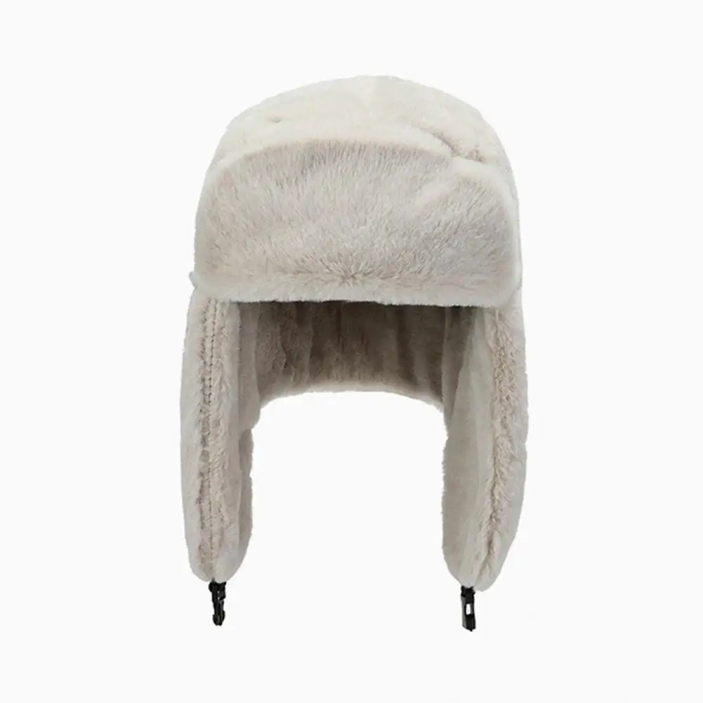 Thickened Windproof Winter Caps Winter Ear Protection Hat Plush Velvet Windproof Cap with Chin Buckle Soft for Outdoor for Men