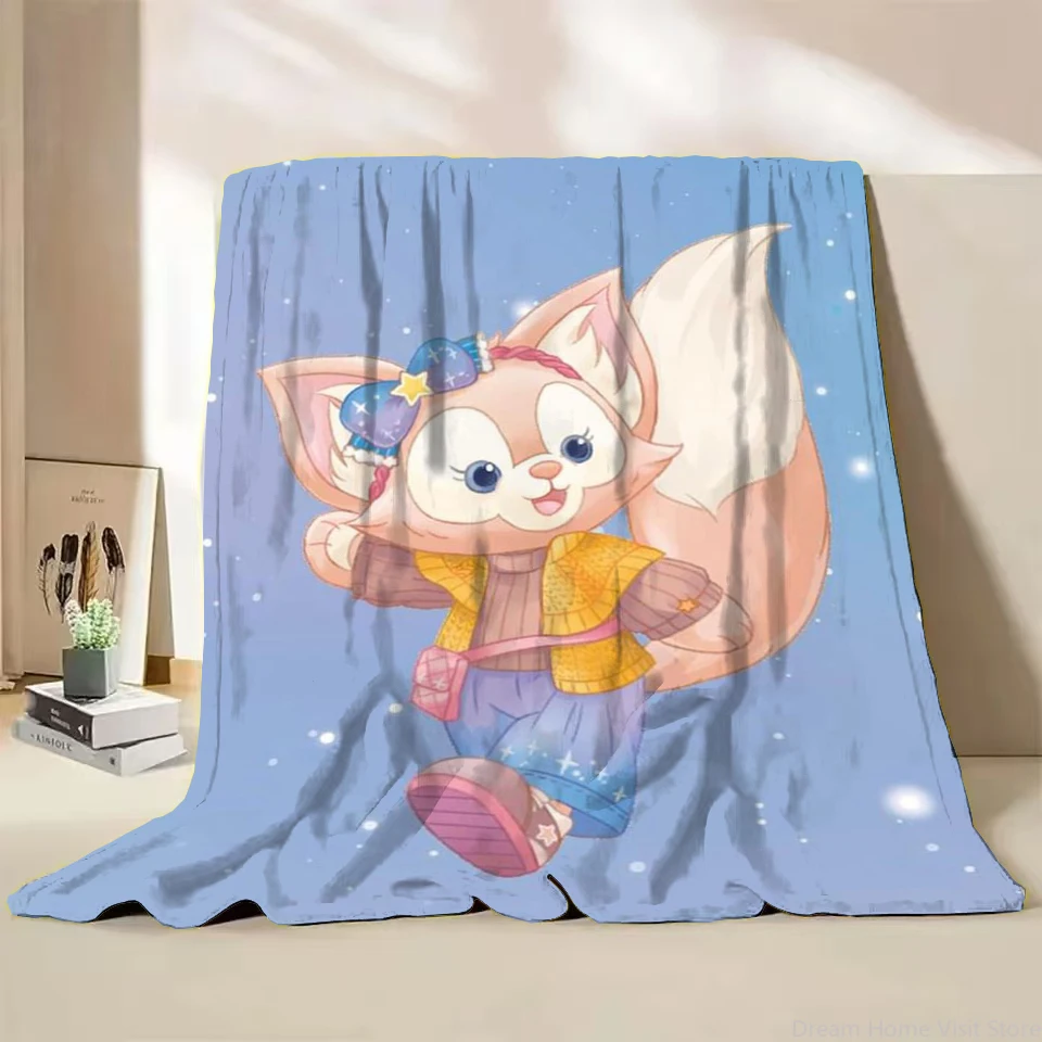 Disney LinaBell Cartoon Flannel Throw Blanket for Bedroom Bed Sofa Lunch Break Picnic Travel Blanket Children's Adult Soft Gifts