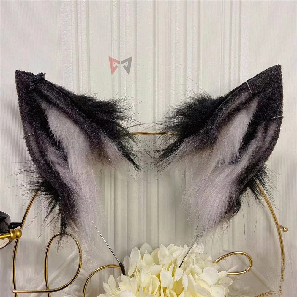 New Black Wolf Wolves Ears Hair Hoop Headwear Tail Necklace Earrings Set Cosplay Costume Accessories For Girl Female