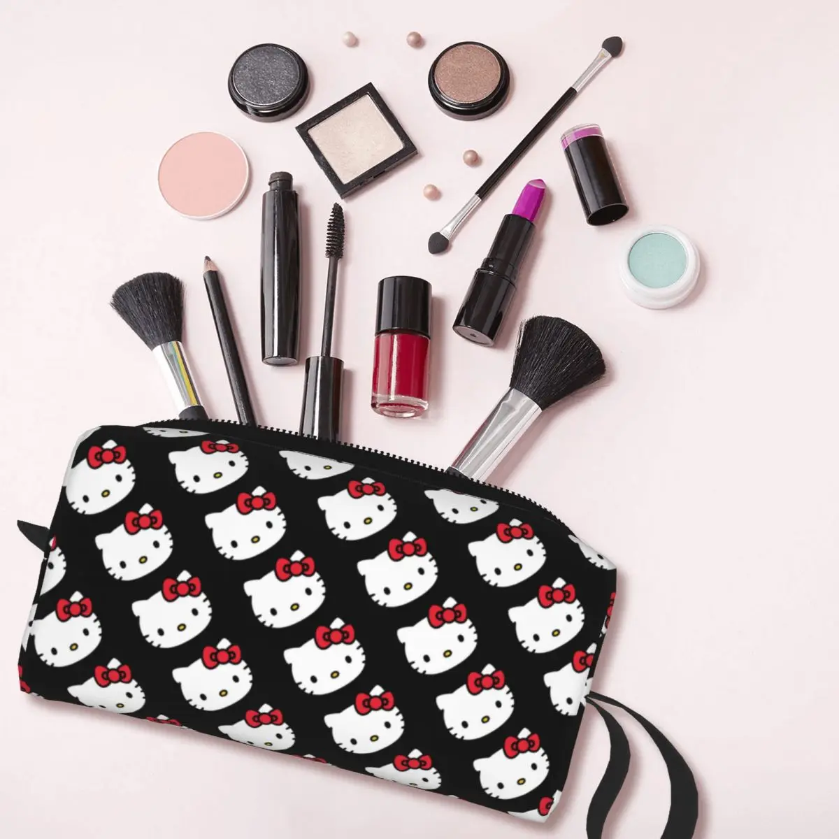 Custom Hello Kitty borsa da toilette donna Cartoon Cosmetic Makeup Organizer Ladies Beauty Storage Dopp Kit Box