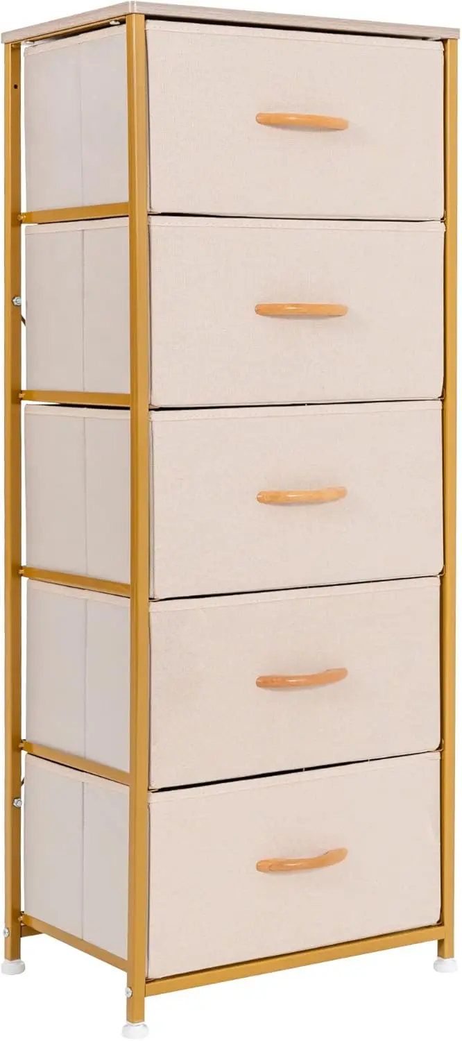 

Vertical Dresser Tower, 5 Fabric Drawer Organizer Unit for Bedroom, Living Room, Closet, Gold Trolley beauty salon Trolley cart