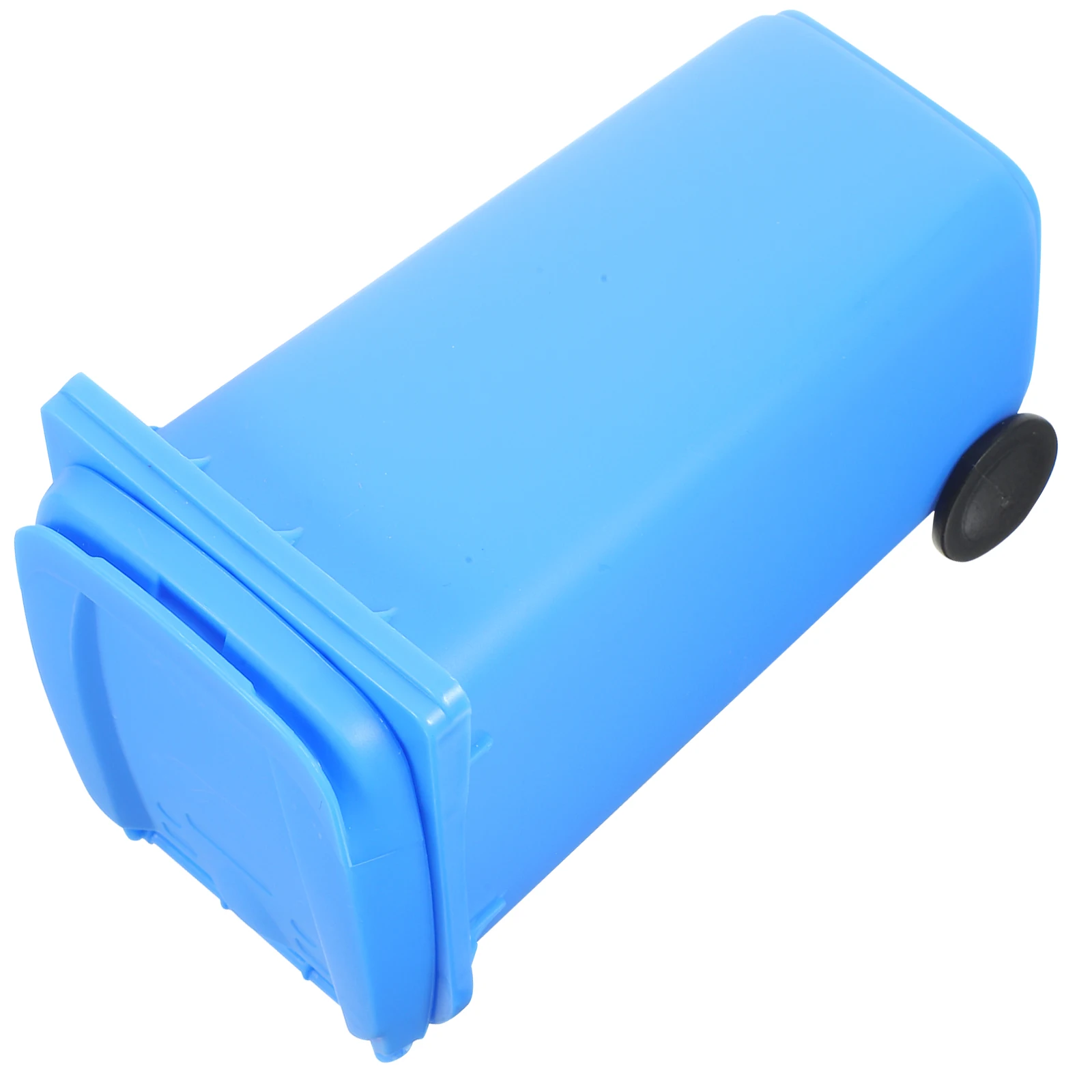 2pcs Desktop Trash Can Blue Pp Waste Bucket Small Mini Garbage Container Office Pen Holder Tabletop Countertop Storage Can