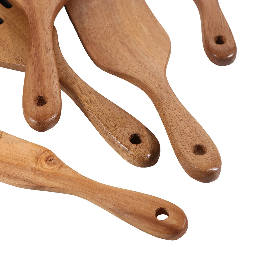 

Natural Wood Long Handle Spatula Non Stick High Temperature Resistant Baking Scraper Heat-resistant Hanging Hole