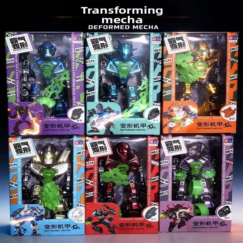 

New blind box luminous version of metal mecha children's educational assembly deformed joints can be Toy Boy's favorite birthday