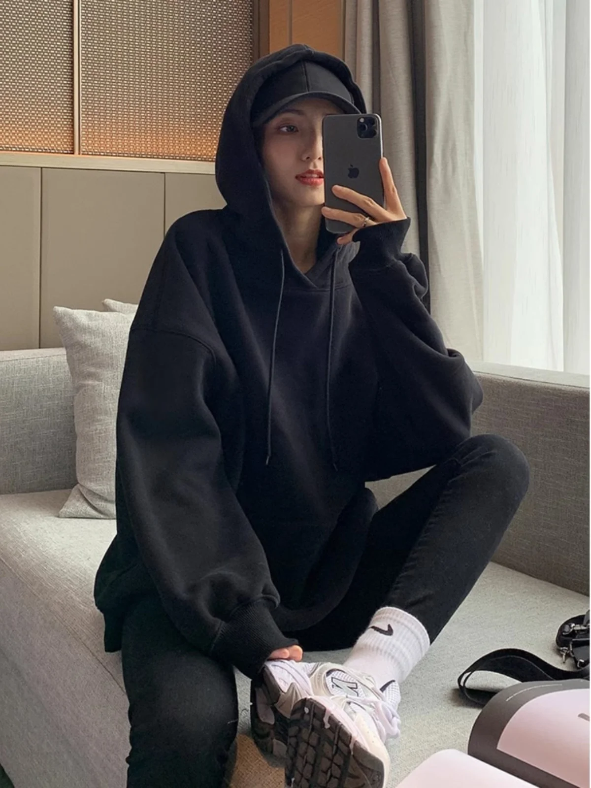 

Весенне-осенняя тонкая толстовка для женщин, свободная, утепленная флисом, повседневная верхняя одежда, зимняя, с длинными рукавами, разных цветов