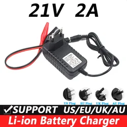 EU US Plug 4S 21V 2A AC Charger Wall Charger Wide Voltage for 18650 Lithium Battery Alligator clip