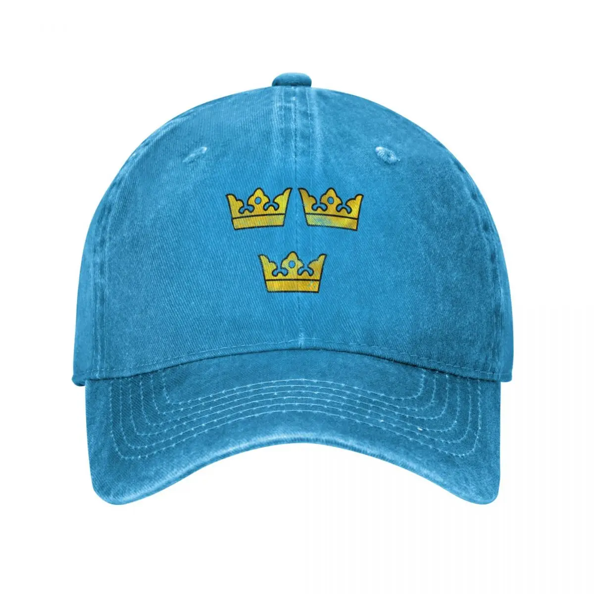 3 Three Crowns Tre Kronor of Sweden Swedish Coat of Arms Distressed Baseball Cap Christmas Hat Fishing cap Hats For Men Women's