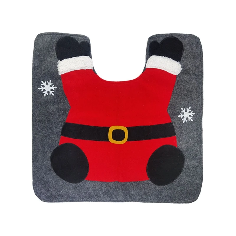 Inodoro gnomo navideño para tapa asiento, cubiertas protectoras, juego alfombras para suelo, suministro