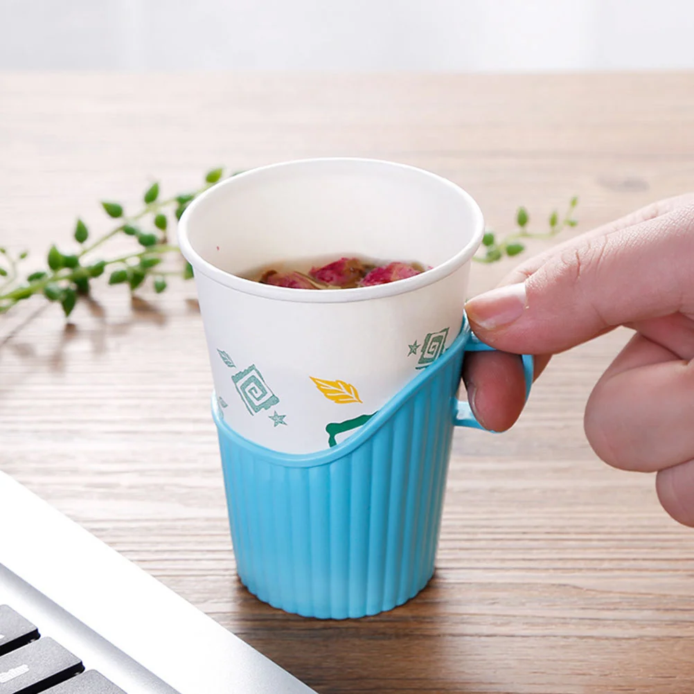 20 Pcs Disposable Paper Cup Holder Espresso Coffee Anti-scalding Pp Multifunctional Multipurpose Office Household Sleeve