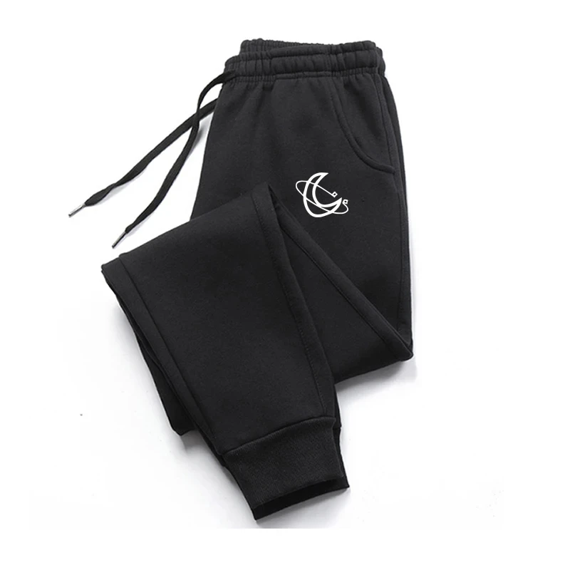 

Moon Print Autumn and Winter Wool Men's Pants Fashion Solid Color Casual Jogging