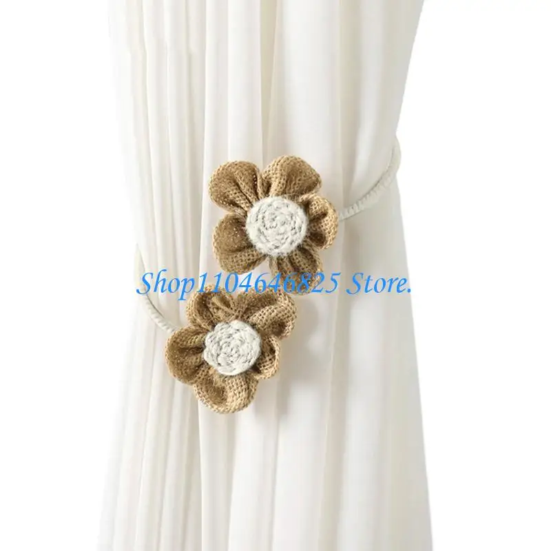 Japanese Curtain Tiebacks Flower Drapery Holder Clip for Window Decors 2 Pack