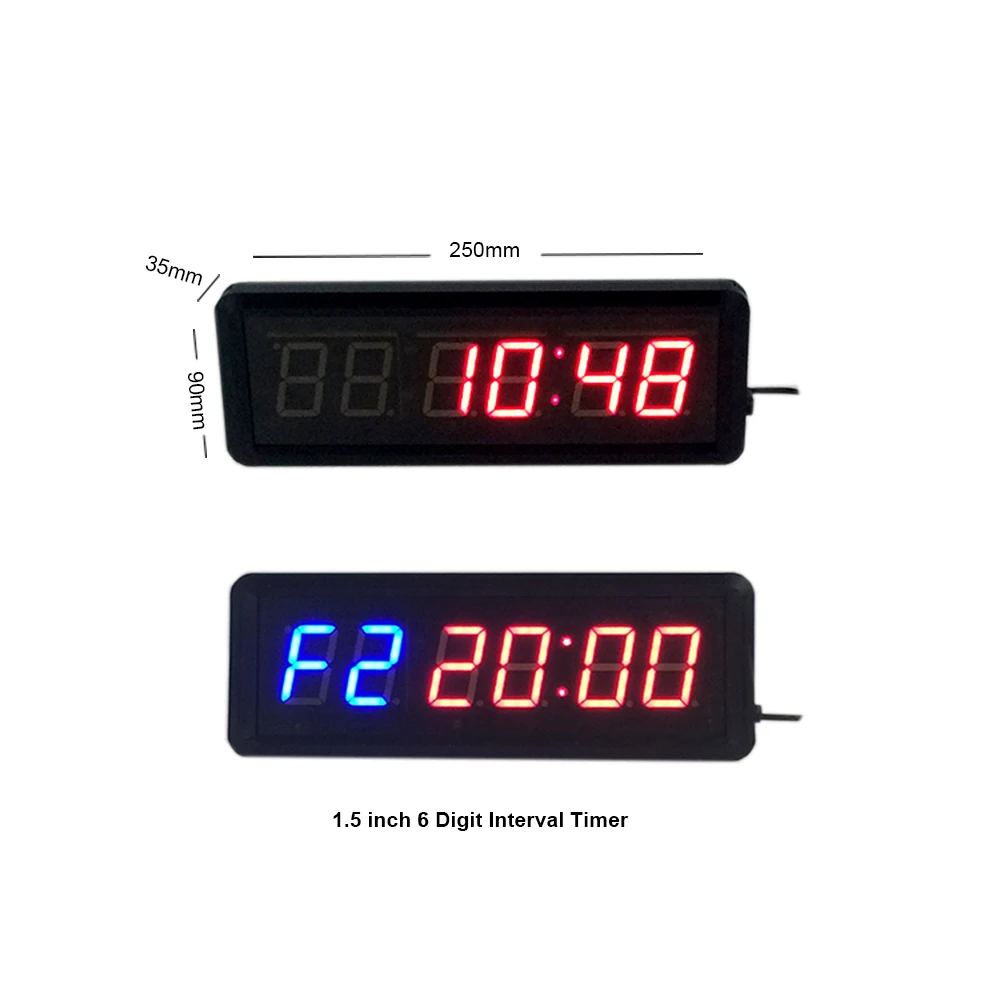 

6 digit 1.5 inch small smart LED interval timer tabata timer programmable timer
