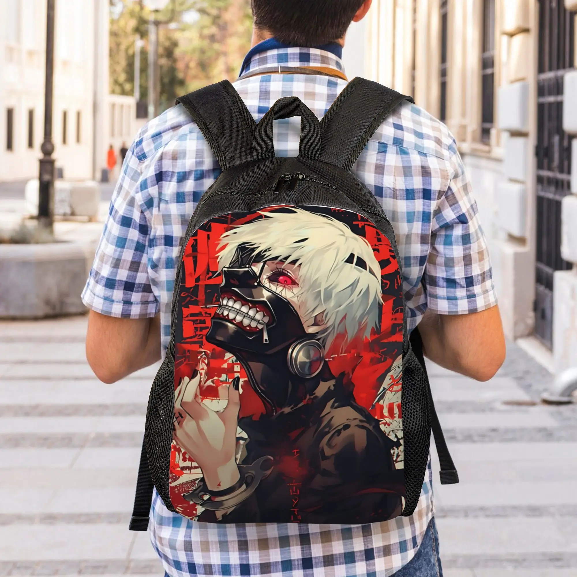 Fashion Halloween Tokyo Ghoul Kaneki Backpacks Its Bag  mochila Travel Sturdy Shoulder Rucksack