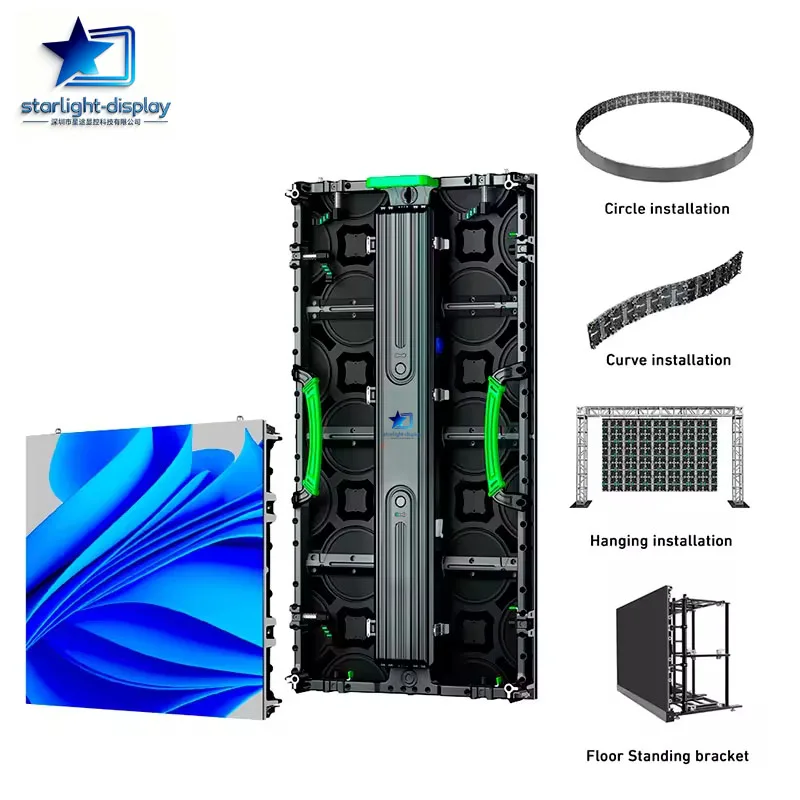 

LED stage rental screen 500X1000mm panel P3.9 outdoor high brightness LED matrix screen factory customization