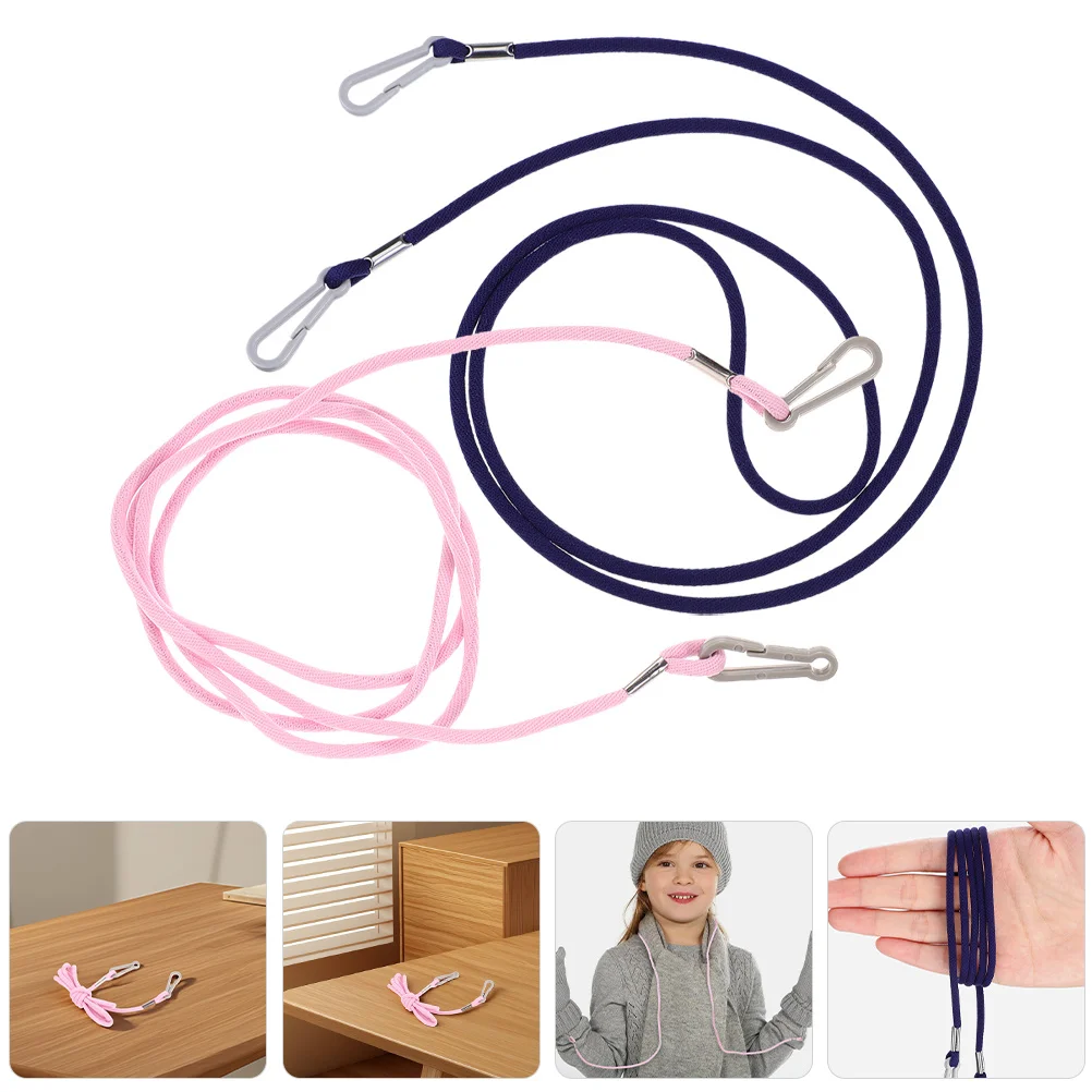 

2pcs Mitten Clips Nylon Anti-Loss Glove Leash For Skiing Snow Play Ice Sports Lightweight Holder Strap Winter