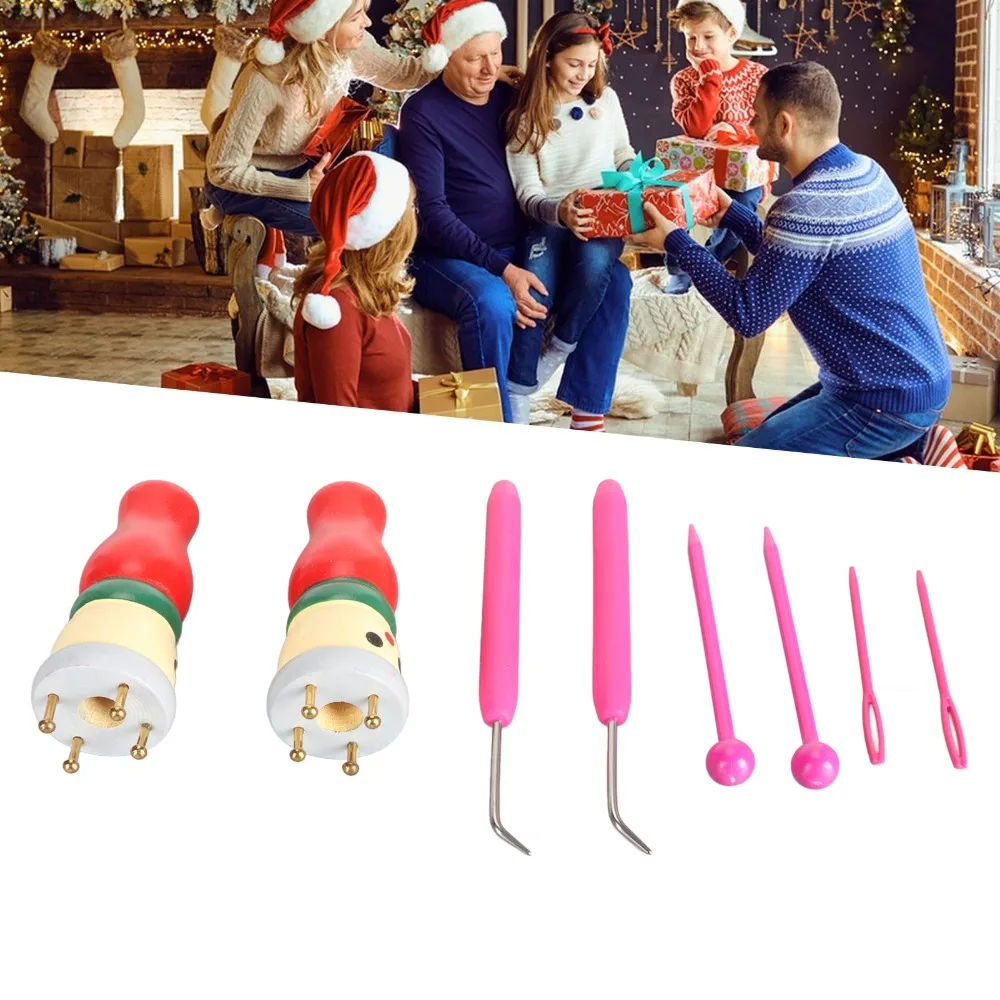 Practical Wooden Spool Knitting Doll Innovative Design Knitting Loom Toy French Knitter Tool Craft Activity