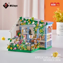 WLtoys 2036 608PCS Fairy Tale Town Japanese Grocery Store Building Mini Building Blocks Building Toys Gifts for Kids