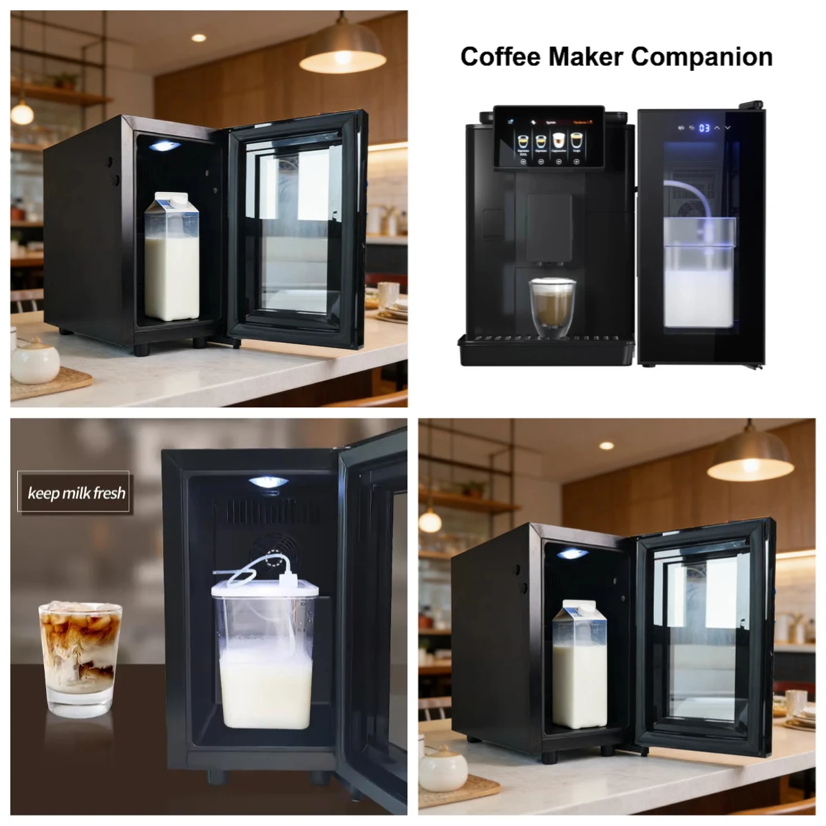 12L Noiseless Mini Refrigerator Dairy Fresh Milk Fridge for Coffee Machine Milk Box Storage