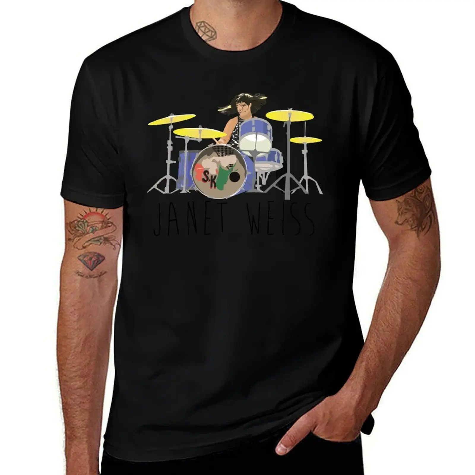 janet weiss she is amazin T-Shirt Casual Lightweight Short Sleeve Top T-Shirt