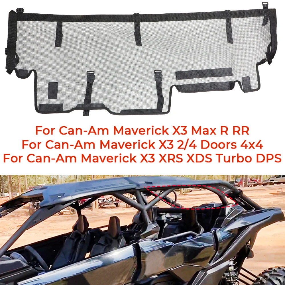 

For Can-Am Maverick X3 Max R RR 2/4 Doors 4x4 XRS XDS Turbo DPS 2017-2024 Rear Clear Windshield Net Window Soft Windshield