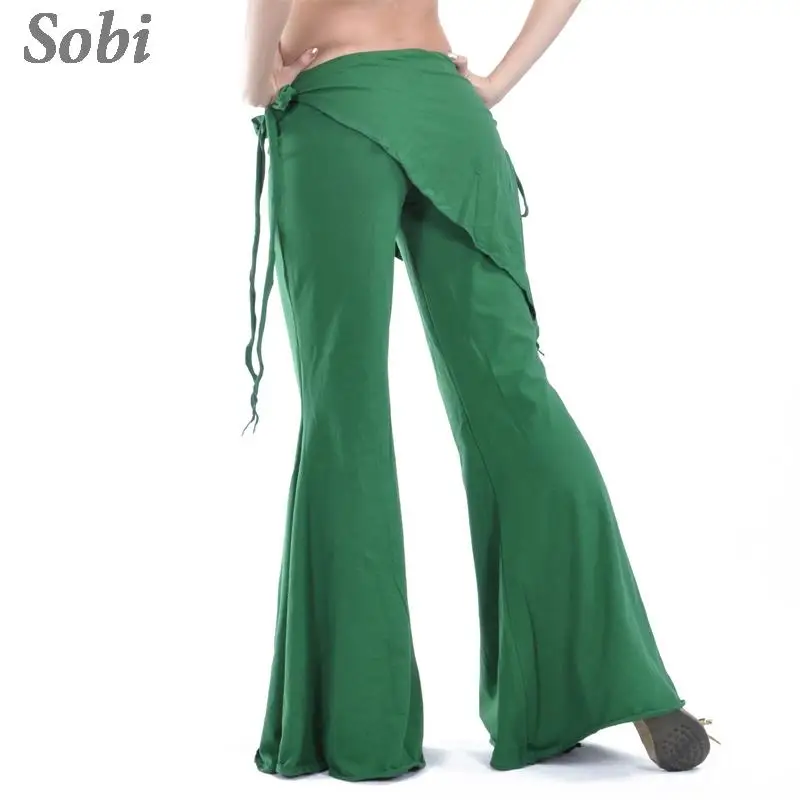 Pantaloni di danza del ventre Costume da ballo professionale pantaloni lunghi danza del ventre tribale pantaloni a vita alta abbigliamento da pratica di danza orientale