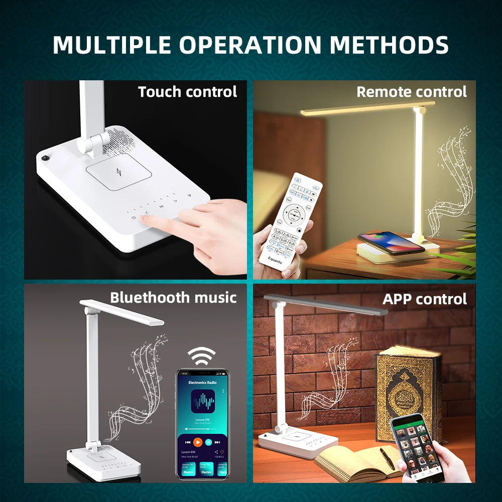 Koran Azan Koran Islamischen Muslimischen Helle Nachtlicht Lampe Heiligen Bluetooth Lautsprecher Telefon Drahtlose Ladegerät Arabischen Sound Caixa De Som