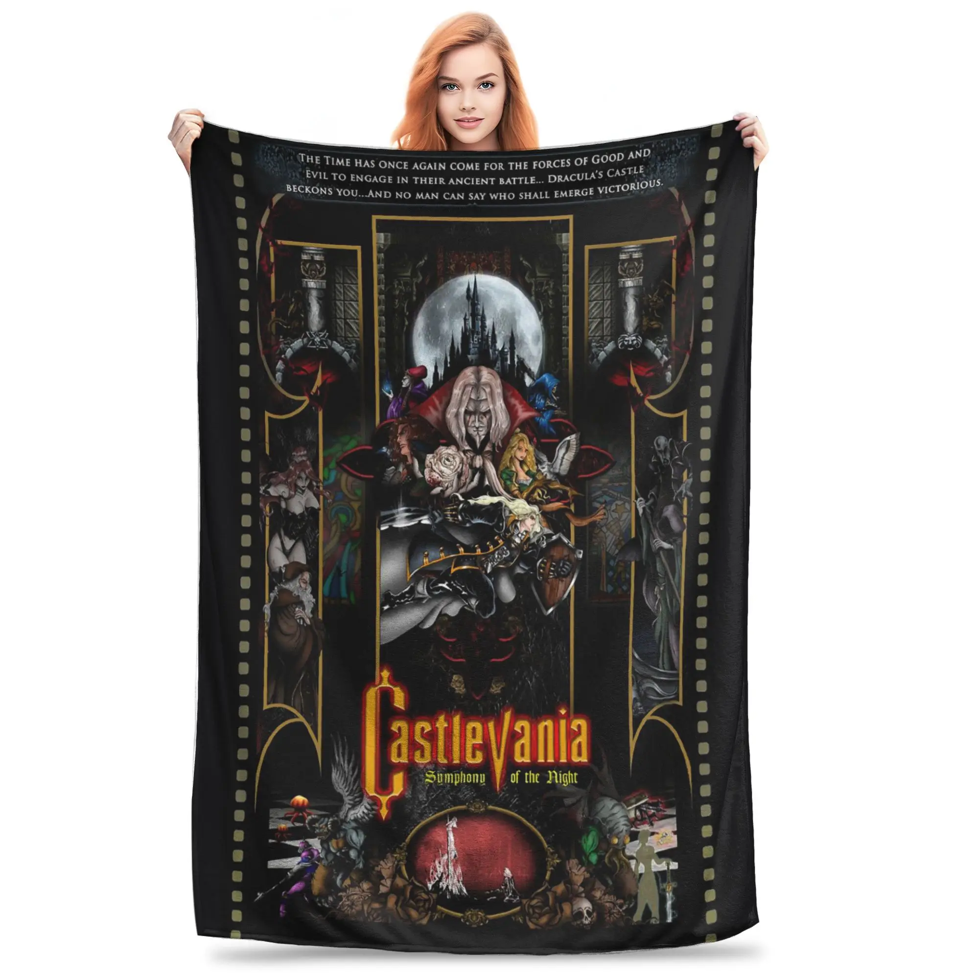 Flannel Throw Blanket Castlevania - Symphony Of The Night Wool Warm Plush Blankets Soft Bedding for Bed Living room Picnic Sofa