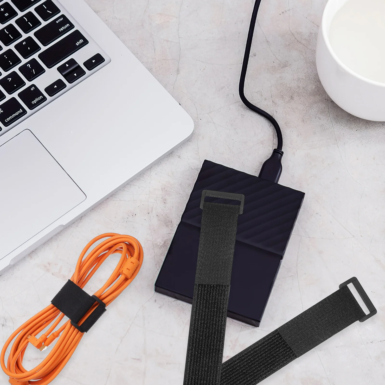 

1 Roll Self-Adhesive Hook Loop Strap Reusable Cable Ties Wear-Resistant Cord Organizer Ample Length For Office Home Garage Use