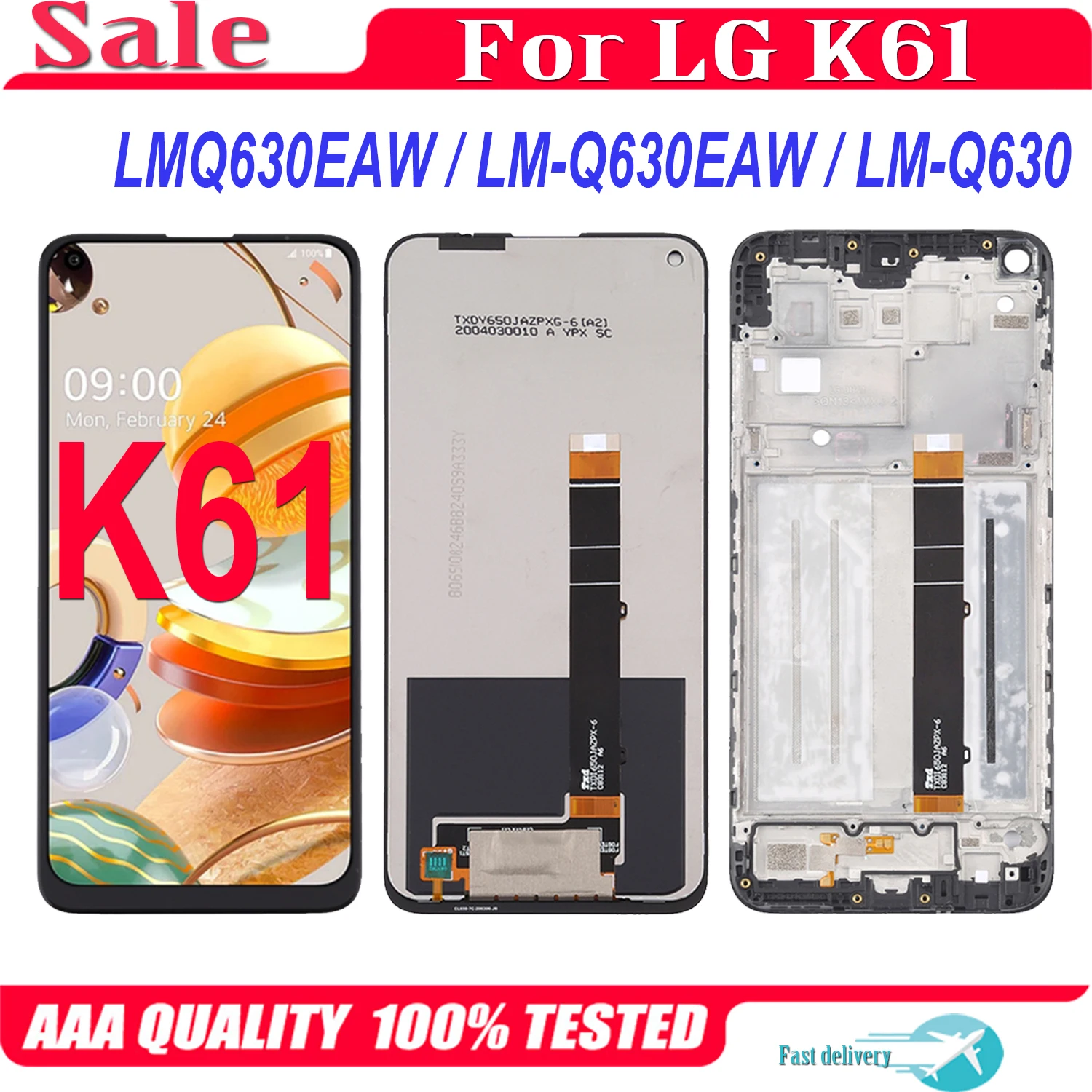 

For LG K61 LMQ630EAW LM-Q630EAW LM-Q630 LCD Display Touch Screen Replacement Digitizer Assembly For LGK61 LCD