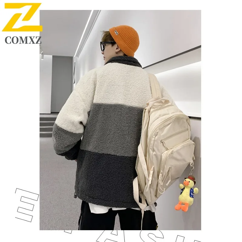COMXZ الرجال سترة مبطنة بالقطن اللون حجب رحلة الثلج يندبروف السفر الخبز سترة الترفيه اليومي تصميم دافئ معطف الحشو