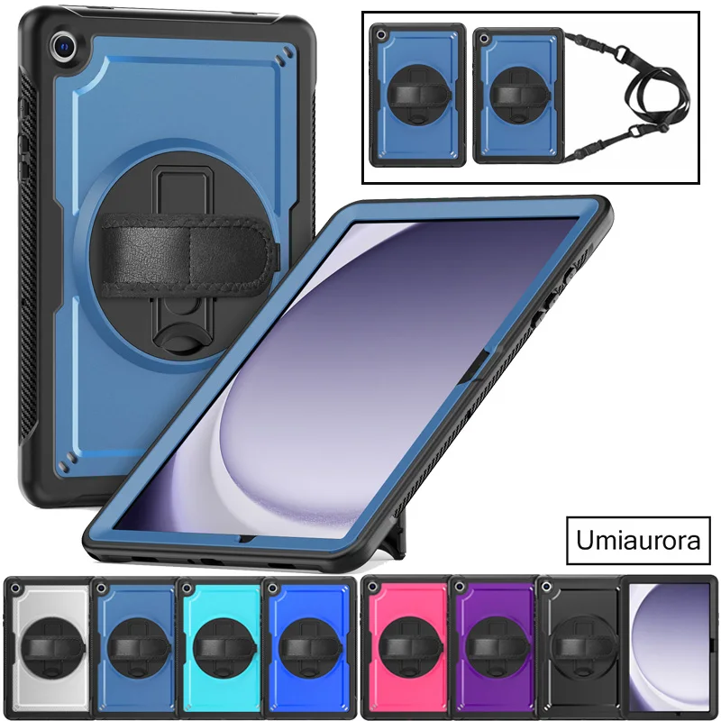 

For Samsung Tab A9 8.7 SM-X110 A9+ Plus 11 inch SM-X210 X215 X216 Shockproof Silicon PC Tablet Case Stand Hand Strap Armor Funda