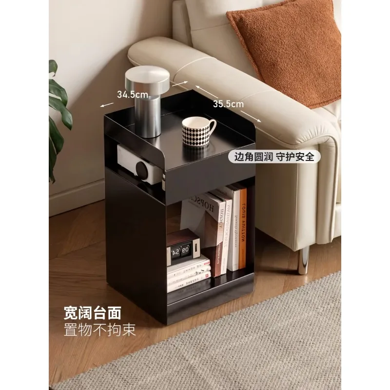 Wrought iron edge Jiyi minimalist storage side cabinet, living room removable corner cabinet, household bedside table