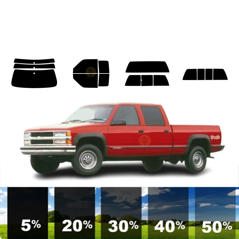 

Предварительно вырезанная съемная тонировочная пленка для окон для автомобиля, 100% УФ-изоляция, углерод ﻿ Для CHEVROLET SILVERADO 3500 2 DR PICKUP 1993-2000 гг.