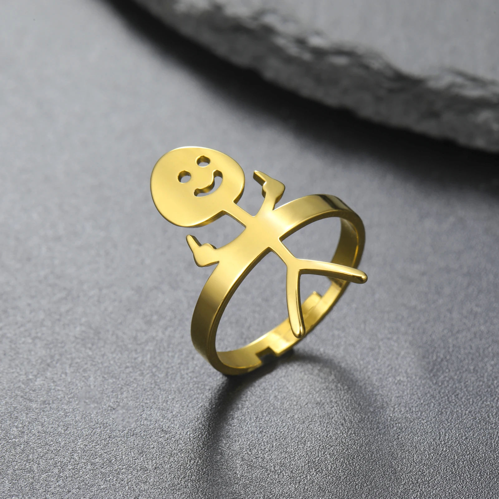 خاتم مفتوح من الفولاذ المقاوم للصدأ للرجال والنساء ، خاتم قابل للتعديل ، إصبع وسطي ، هدية مجوهرات مضحكة ، هيب هوب ، Fuxik أنت #1