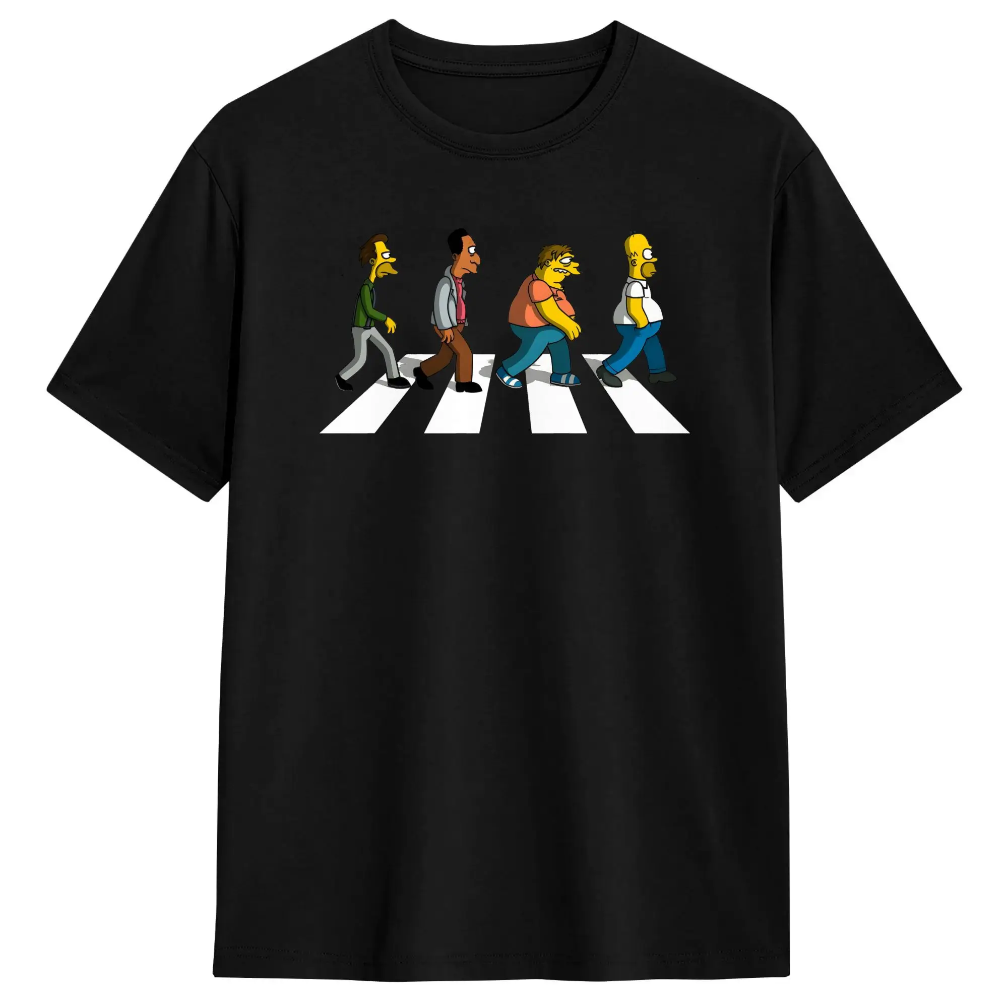 Camiseta Simpsons Bar Abbey Road para hombre, camisetas informales Y2K, camisetas de verano con cuello redondo, camisetas de ocio con estampado, camisetas de talla grande
