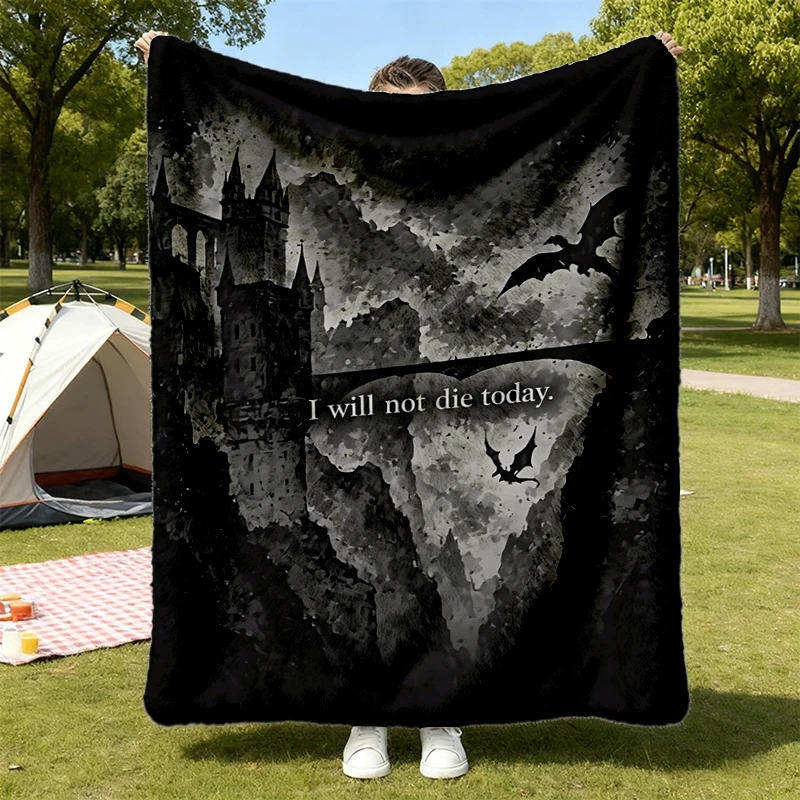 Fourth Wing Dragon Flannel Throw, Tairn and Andarna Cozy Blanket, Basgiath War College Warm Blanket, Dragon Rider Soft
