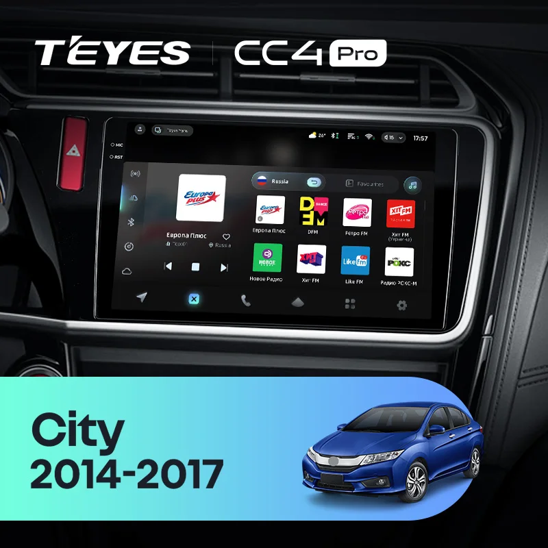 TEYES CC4 PRO For Honda City 2014 - 2017 CarPlay Radio Multimedia Stereo Car play Android Auto 2DIN Autoradio