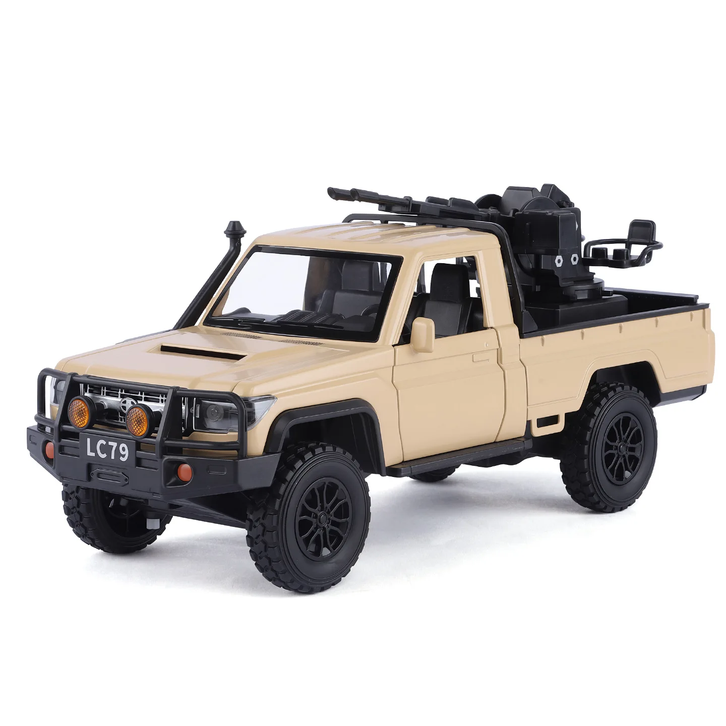 1:24 Alloy Modified LC79 Tactical Off Road Vehicle Pull Back Sound Light Camouflage Ornament Kids Play Toy