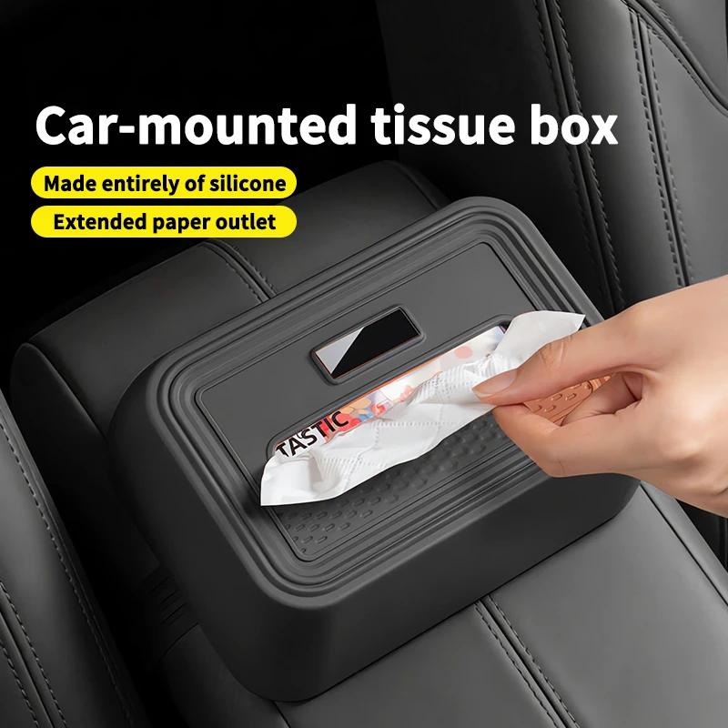 General Motors Tissue Holder Odorless Soft Silicone Car Napkin Box, Can Be Installed On The Sun Visor Armrest Seat Backrest