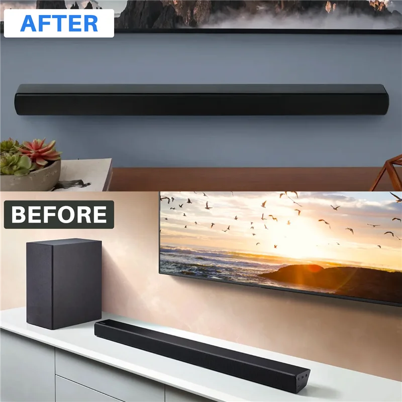 Excellent-WB-120 ソロ 5 サウンドバー用ウォール マウント キット ブラケット、Cinemate120 用、ネジと壁アンカー付き、ブラック