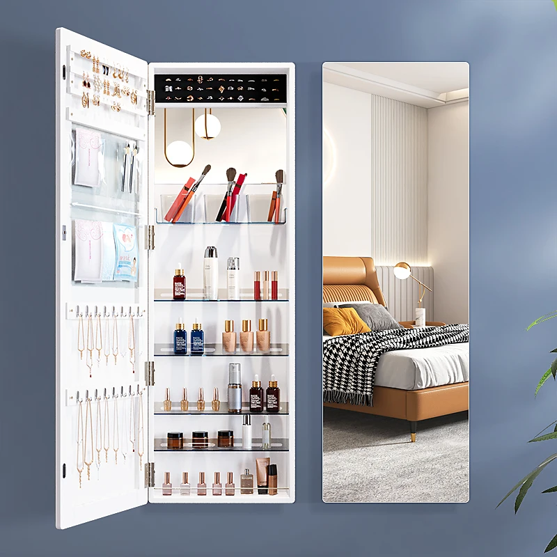 Yangyuan solid wood dresser, dressing mirror, full-length mirror, wall-hung bedroom, storage cabinet, jewelry cabinet, household