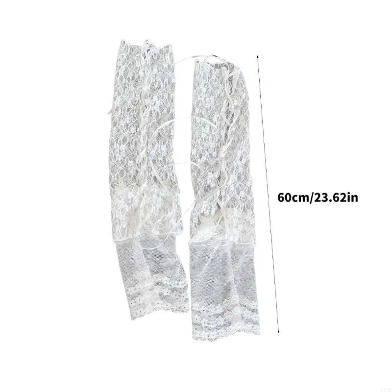 

Summer Thin Leg Warmers Mesh Lace Leg Sleeves Lace Up Over The Knee Leg Covers Y1AC