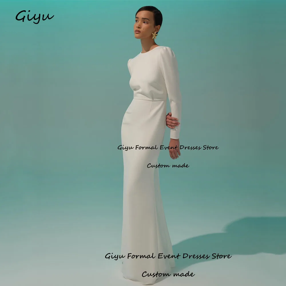 Giyu Elegant Backless Wedding Dresses For Woman Mermaid Trumpet O-Neck Vestidos De Noche Elegantes 2024 Birthday Party Dress