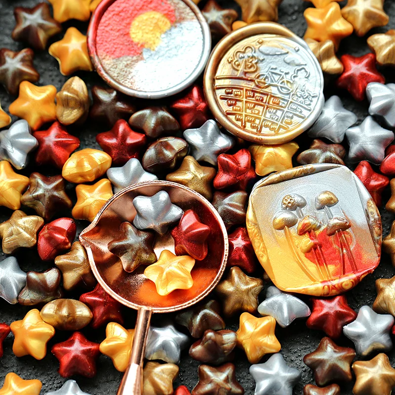 500G Star-shaped Sealing Wax Mixed Color Retro Stamp Wax Beads DIY for Wedding Invitation Sealing Craft Hand Account Decoration