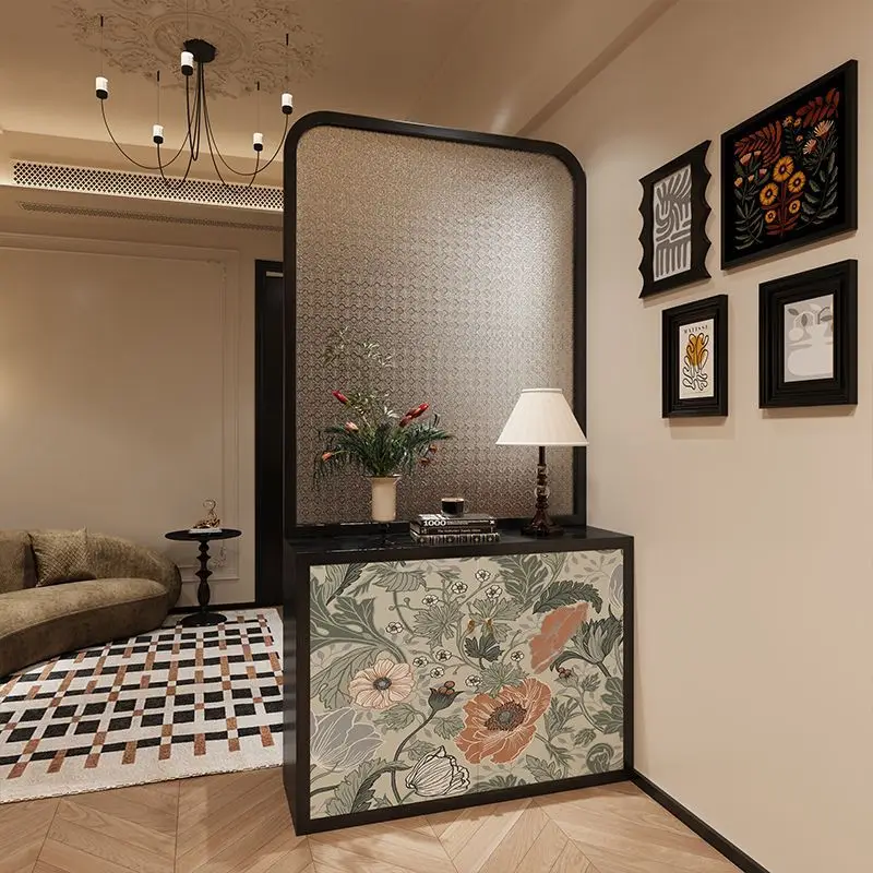 

French style, medieval style, screen, solid wood, partition, cabinet, living room, dining room, bathroom