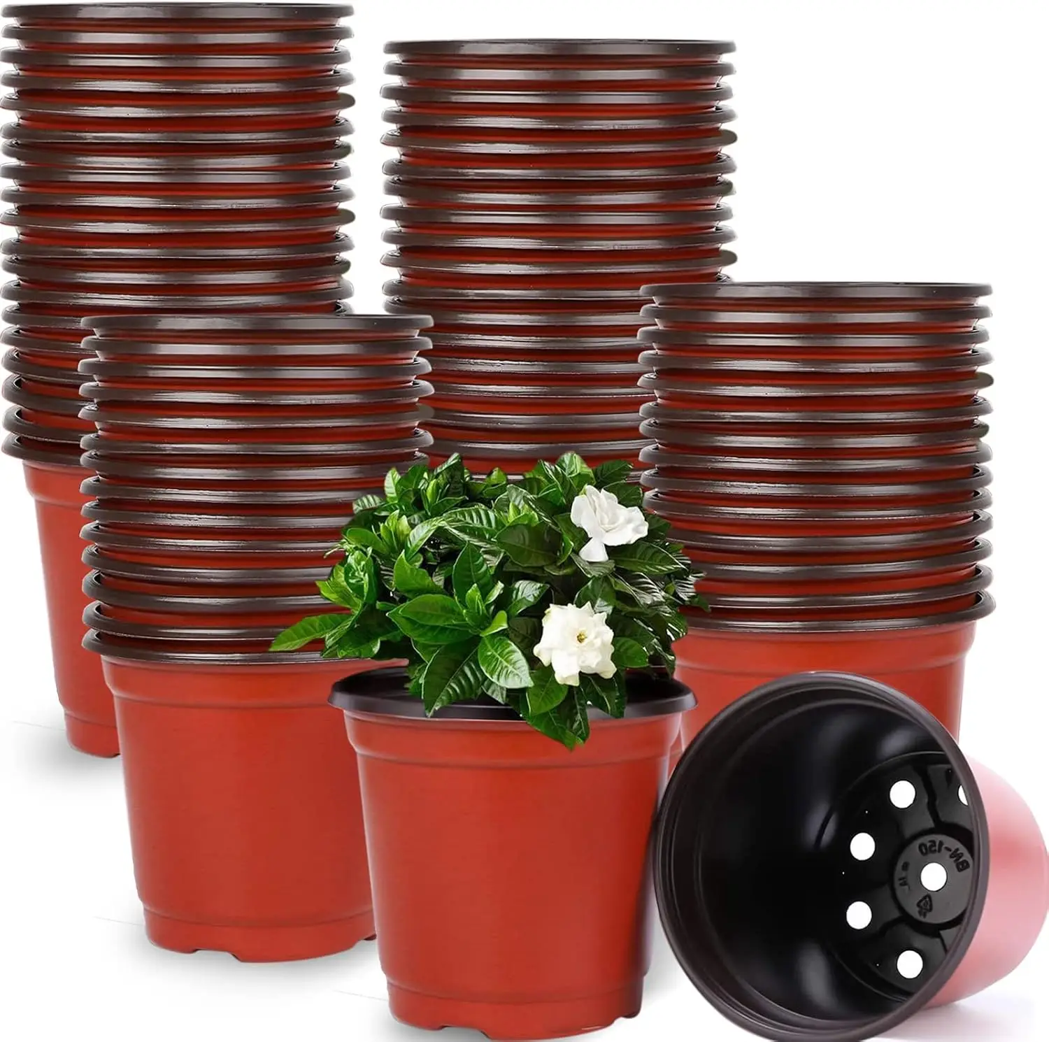 

350 Pcs Plastic Plants Nursery Pots 4 Inch Seed Starting Planter Planting Seedling Pots Seedling Flower Plant Container