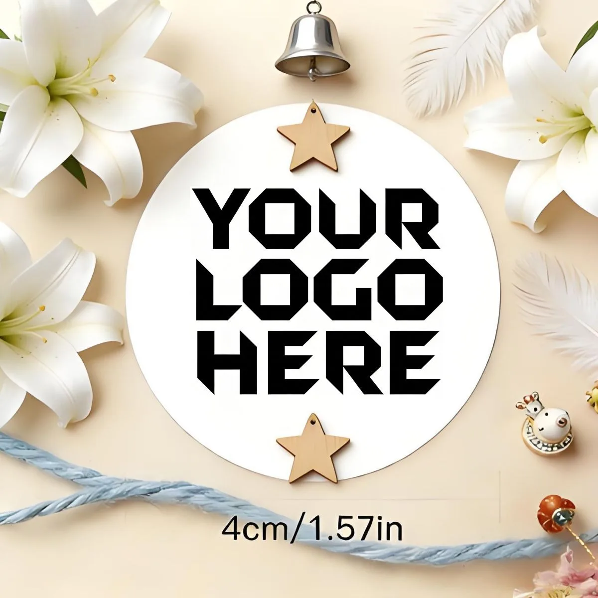 

4CM-96PCS Custom Sticker and Customized Logos Wedding Birthday Baptism Stickers Design Your Own Stickers Personalize Stickers